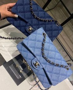 Chanel Bag Denim, Denim Chanel Bag, Chanel Denim Bag, Egyptian Inspired Jewelry, Tas Denim, Chanel Denim, Statement Handbag, Ootd Women