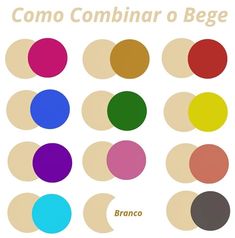 an image of different colors in the shape of circles with text that reads como combinar