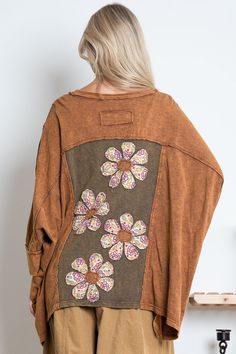 checkout. Size Brown Floral Print Long Sleeve Tops, Brown Long Sleeve Floral Print Tops, Bohemian Brown Tops With Floral Print, Bohemian Brown Top With Floral Print, Brown Floral Embroidered Long Sleeve Top, Brown Long Sleeve Top With Floral Embroidery, Hippie Brown Long Sleeve Tops, Umgee Clothing, Thml Clothing