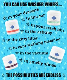 four different types of face creams on a blue background with the words, you can use washer whiffs in your drawers