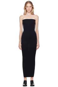 Black Fatal Maxi Dress by Wolford on Sale Black Seamless Chic Dress, Black Stretch Seamless Midi Dress, Fitted Black Seamless Midi Dress, Seamless Fitted Black Midi Dress, Fitted Seamless Black Midi Dress, Sleek Stretch Seamless Dresses, Chic Seamless Dress With Straight Neckline, Seamless Straight Neckline Stretch Dress, Black Stretch Bodycon Dress With Straight Neckline