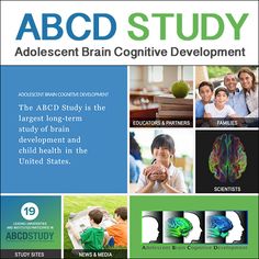 an ad for the adolescent brain cognitive development program, with images of children and adults