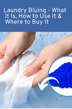 someone is cleaning their laundry bag with blue powder and the words laundry bling what it is, how to use it & where to buy it