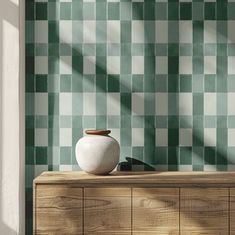 Modern Green Checkered Wallpaper Green Checkered Wallpaper, Modern Peel And Stick Wallpaper, Checkered Wallpaper, Bedroom Wallpaper Murals, Laundry Room Wallpaper, Playroom Wallpaper, Geometric Pattern Wallpaper, Dining Room Wallpaper, Plaid Wallpaper