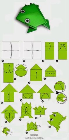 how to make an origami frog from paper - step by step instructions for