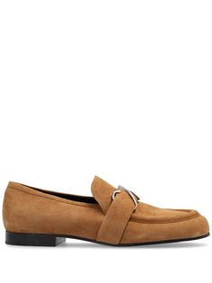 camel brown calf suede slip-on style monogram plaque branded leather insole low stacked heel Loafer Sneakers, Van Cleef Arpels, Footwear Design Women, Ballet Flat Shoes, Ski Wear, Pump Sandals, Dolce & Gabbana, Lady Dior, Proenza Schouler