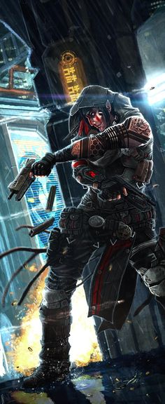 Ketra (Elf) Shadowrun Ville Cyberpunk, Futurism, Blade Runner