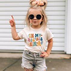 In My Big Sister Era Shirt, Big Sister T-Shirt, In My Big Sis Era Toddler Shirt, Retro Big Sis Kids Shirt, Trendy Kid Shirt, Kids Party Tee HOW TO ORDER 1️) Please review all the information provided below before placing an order. 2️) Select the shirt type and size. 3️) Select the color of the shirt using the following options. 4) Select your design (Personalization Box) if applicable. 5) Need more items? Add your current item to your cart and if you like to add more items to your order please c Fourth Birthday Pictures, 4th Birthday Pictures, Bday Shirt, American Honey, 4 Birthday, Kindergarten Shirts, Fourth Birthday, Kids Travel, Matching Tees