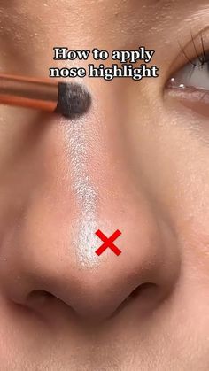 Makeup Tutorials For Beginners, Nose Highlight, Strobing Makeup, Step By Step Makeup, Makeup Hacks Videos, Skin Tone Makeup, Eyebrow Makeup Tutorial, Nose Makeup, Learn Makeup