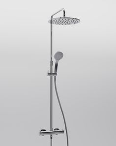 Minimalistic Thermostatic Shower Column - 35177 Showers GESSI Chrome Shower Column, Shower Columns, Head Design, Shower Head, Lead Time, Luxury Interior, Shower Heads, Black Metal, Wall Mount