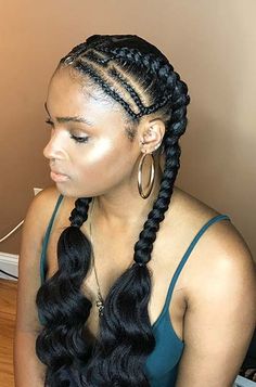 Braided Cornrows, Best Prom Hairstyles, Black Braided Hairstyles, French Braid Hairstyles, American Hairstyles, Braided Styles, Cool Braid Hairstyles, Girl Braids, Protective Style