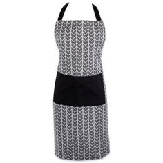 a black and white apron on a mannequin