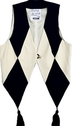 Moschino vintage harlequin waistcoat [edited] Vintage Harlequin, Moschino Vintage, Upcycle Clothes, Look Cool, True Vintage, Aesthetic Clothes, Moschino