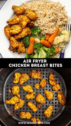 Air Fryer Chicken Bites Air Fryer Chicken Bites, Freezing Cooked Chicken, Chicken Bites Recipes, Low Fat Dinner, Chicken Chunks, Air Fried Chicken, Chicken Breast Recipes Healthy, Chicken Meal Prep, Chicken Bites