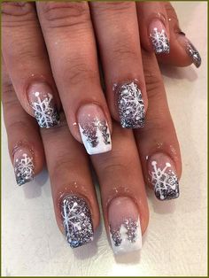 Acrylic Winter Nails, Heavenly Nails, Winter Nails Acrylic, Nails Winter, Nails Colors, Unique Acrylic Nails, Winter Nail Art, Winter Nail Designs, Winter Nail