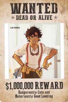 an old wanted poster with a young man in suspenders and a white t - shirt