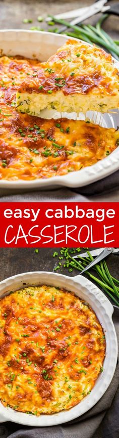 an easy cabbage casserole with cheese and herbs