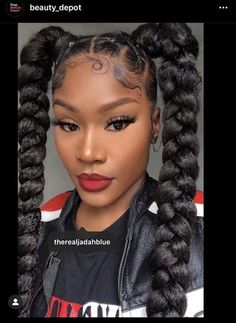 Cabello Afro Natural, Natural Braided Hairstyles, Braids Hairstyles Pictures, Braided Ponytail Hairstyles, Two Braids