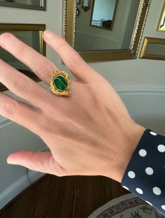 This exquisite Jade and 14K Yellow Gold Vintage Dragon Ring is truly one of a kind. Crafted with high-quality materials, it exudes a luxurious and unique appeal. Boasting intricate dragon detailing, it is a perfect addition to any jewelry collection. Expertly crafted, this ring is sure to make a statement and add a touch of elegance to any outfit. Jewelry Style : RingMetal Type : 14K Gold Jade : Cabochon Oval, approximately 14mm x 10mmTotal Weight : approximately 10.7 gramsRing Size : 7.25 : Can Unique Gold Emerald Cabochon Ring, Handmade Luxury Emerald Ring For Formal Occasions, Luxury Handmade Emerald Ring For Formal Occasions, Luxury Emerald Open Ring Jewelry, Luxury Open Ring Emerald Jewelry, Luxury Gemstone Snake Ring, Handmade Luxury Emerald Ring, Luxury Gemstone Snake Ring For Formal Occasions, Luxury Formal Gemstone Snake Ring