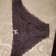 Nwot Size Small Vs Cheekini Lace Trim Panty Gray Elegant Purple Brief Bottoms, Purple Lace Bottoms With Lace Trim, Purple Brief Bottoms With Lace Trim, Purple Lace Trim Brief Bottoms, Purple Lace Stretch Bottoms, Sleepwear Women, Fashion Ideas, Women's Intimates, Bathing Suits