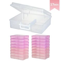 plastic storage boxes with dividers and lids for crafting, sewing or other crafts