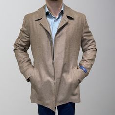 Indulge in luxury with the Empire Hudson Car Coat in walnut. Featuring a refined plaid lining and convenient side entry pockets, this coat offers both style and function. Elevate your wardrobe with this sophisticated and exclusive piece. Hudson Car, Car Coat, Jack Black, Unique Outfits, Mens Outerwear, Tie And Pocket Square, Sport Coat, Custom Clothes, Dress Pants