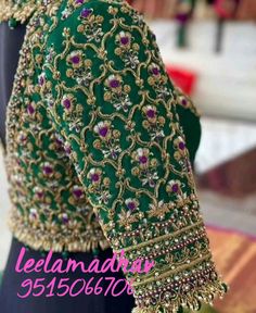 Leelamadhav  9515066706 instagram. @leela_madhav_ladies_tailors  @leela_madhav_makeupartistry Blouse Neck Models, Exclusive Blouse Designs, Neck Models, Wedding Blouses, Bridal Embroidery, Disney Car, Heavy Blouse, Maggam Blouse