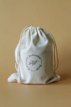 a white bag sitting on top of a table