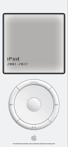 an apple ipod is shown in front of a white background with the words ipod on it