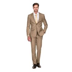 Porto Filo Mens Slim Fit Suits are made with high quality fabric that offer you a look of luxury. Designed in Italy and headquartered in Los Angeles, we proffer our signature Slim Fit cut suits that allow you to wear confidence that suits you. Size: 52R/46W.  Color: Brown.  Gender: male.  Age Group: adult. Homecoming Guys Outfits, Mens Slim Fit Suits, Best Suits For Men, Suit Prom, Slim Fit Suit Men, Tan Suit, Mens Measurements, Buy Jeans, Brown Suits