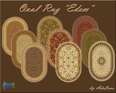 the oval rugs are all different colors and sizes