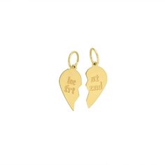 10x18mm Best Friend Split Heart Friendship Charm Pendant 14K Yellow Gold * Metal : Real 14K Yellow Gold (Properly Stamped, 14K) * Condition : Brand New * Finish : Polished * Avg Weight : 1.85 grams * Length : 18mm * Width : 10mm All of our items are brand new and are shipped with a gift box. Half Heart Necklace, Romantic Connection, Deep Friendship, Bff Necklaces, Best Friend Necklaces, Couple Necklaces, Couple Jewelry, Friend Necklaces, Charm Necklaces