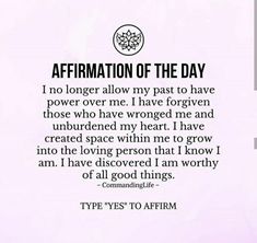 an affirmation poem written in black and white with the words affirmition on it