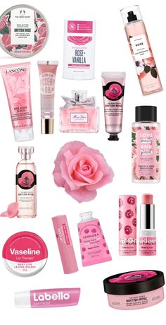 How to smell like a rose <3 Rose Body Care, Body Shop Body Butter, Rose Products, Rose Skincare, Rose Fragrance, Perfume Scents