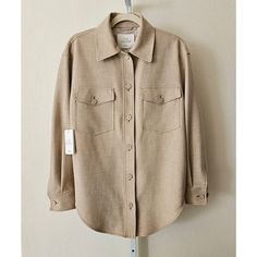 Nwt Wilfred Aritzia The Ganna Button Shirt Jacket In Heather Oat Beige Sz S From Aritzia Website Inside, Outside-Everywhere. A Wilfred Free Classic Beloved For Its Silhouette And All-Season Versatility, The Ganna Delivers The Relaxed Silhouette Of A Shirt With The Warmth Of A Jacket, Transcending The Typical Rules Of Indoor/Outdoor Style. It's Crafted With Dropped Shoulders, Patch Pockets And A Rounded Hem For Throw-Over-Anything Ease. This Version Is Cut From (Re)Ssential- Softly Structured Str Aritzia Shirt Jacket, Ganna Jacket Aritzia, Aritzia Ganna Jacket, Ganna Shirt Jacket, Wilfred Aritzia, Joggers Pants, Timeless Classic Style, Jogger Jeans, Outdoor Style