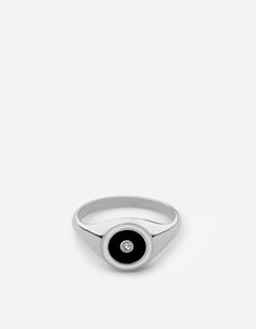 The Opus Sapphire ring is an elevated everyday piece that adds a low-key cool edge to your look. Our classic signet ring in sterling silver is enhanced with a black enamel disc that features a single sapphire stone at its center. Black Minimalist Formal Signet Ring, Silver Sterling Silver Signet Ring With Black Enamel, Modern Black Sterling Silver Signet Ring, Luxury Minimalist Men's Ring With Black Enamel, Black Enamel Sterling Silver Signet Ring, Gold Pinky Ring, Silver Jewelry Rings, Sapphire Stone, Fine Earrings