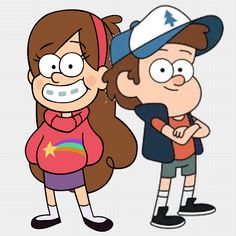 the cartoon character is being hugged by another person with long brown hair and wearing a baseball cap