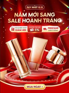 an advertisement for the new cosmetics brand, nam moi sang sale hoan trang