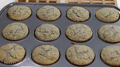 muffins in a pan ready to be baked