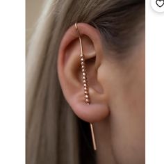 This Gold Ear Pin Was Too Large For Me. Be Careful If You Have A Small Ear! It Runs Large. This Earring Is A Singular Earring And Has Never Been Worn. Ear Pins Earrings, Ear Bar, Ear Pin, Silver Ear Climbers, Ear Climbers Earrings, Stick Earrings, Ear Climber, Ear Pins, Climber Earrings