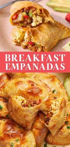 the breakfast empanadas are loaded with meat and vegetables