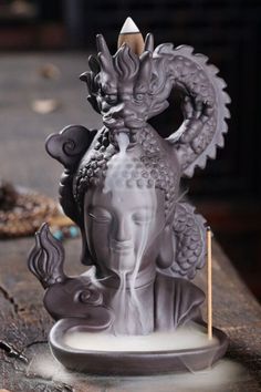 backflow incense burner dragon buddha Dragon Incense Burner, Incense Cone, Buddha Zen, Buddhist Traditions, Clay Dragon, Lord Buddha, Incense Sticks Holder, Yoga Room, Incense Holders