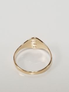 "Thanks for shopping our vintage estate store. We tend to sell well below wholesale and truly hope you enjoy all of our items. Many of the items are one of a kind, so please enjoy scrolling through the pictures and hopefully something will catch your eye. Black spots are from the camera. Estate 14k yellow gold monogram letter B Infant baby or midi ring. Ring size: 1 Setting: 1/4\" 6.5mm Band width: 1.5mm Weight: .72 gram Beautiful ring, just waiting for someone to wear it. Marked 14k." Everyday Gold Signet Ring, Classic Engraved Initial Ring For Everyday, Classic 14k Stamped Signet Ring For Anniversary, Yellow Gold Signet Ring With Engraving Option For Everyday, Everyday Yellow Gold Signet Ring With Engraving Option, Everyday Gold Engraved Ring Stamped 14k, Classic Oval Signet Ring Stamped 14k, 14k Gold Signet Ring With Engraving Option For Everyday, Everyday 14k Gold Signet Ring With Engraving Option