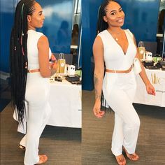 White Jumpsuit With Belt Chic White V-neck Sets, White V-neck Party Set, White Sleeveless Sets For Night Out, Summer White Sets For Night Out, White Stretch V-neck Sets, White V-neck Sets For Workwear, White V-neck Stretch Set, White V-neck Workwear Sets, Jumpsuit With Belt