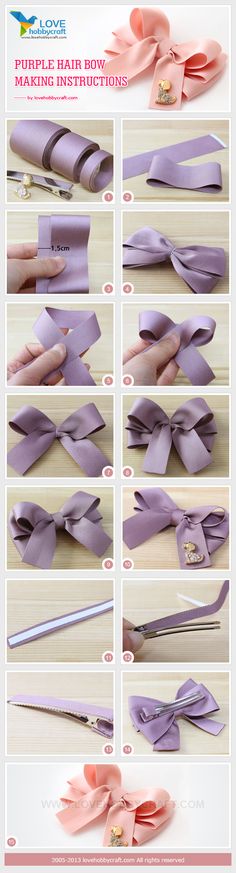 how to make a bow with ribbon for hair or headbands - step by step instructions