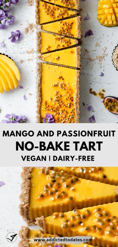 mango and passionfruit no - bake tart vegan i dairy free