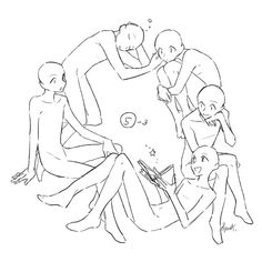 four people are sitting in a circle