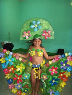 Recycled Dress For Kids, Recycled Costumes For Kids, Fairy Costume For Girl, Abc Party, Recycled Outfits, Movie Halloween Costume, Flower Costume