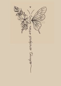 a drawing of a butterfly with flowers on it's wings and the words, i love