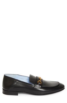 Shining Medusa '95 horsebit hardware lends an equestrian-inspired touch to this Italian-made leather loafer with a collapsible heel that offers mule styling. Convertible heel Leather upper, lining and sole Made in Italy Designer Shoes Versace Gold, Bit Loafers, Leather Loafers, Mule, Loafers Men, Designer Shoes, Equestrian, Convertible, Versace